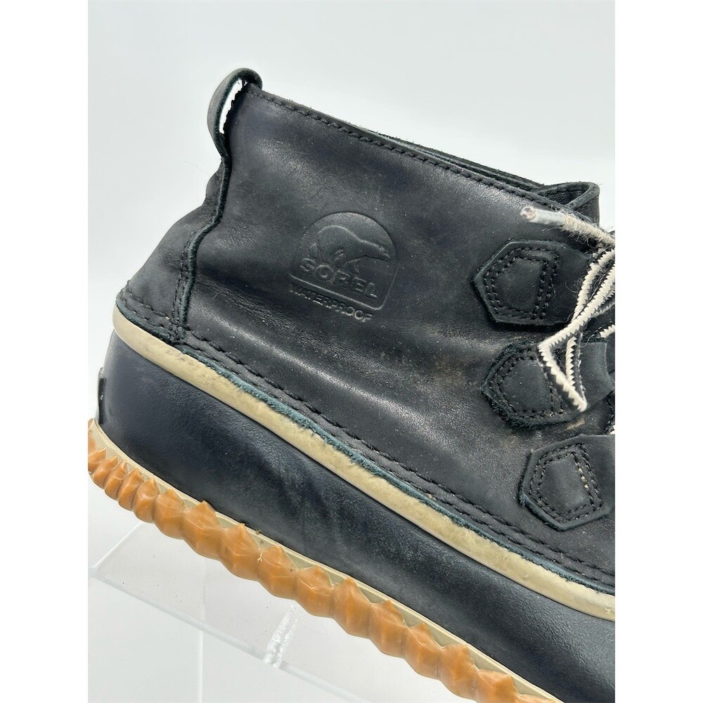 SOREL Duck Boots Black Waterproof Lace-Up Ankle Winter Rain Shoes Size 9.5 - Picture 2 of 12